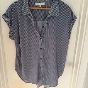 Eden & Olivia Navy Striped Button-Down Shirt